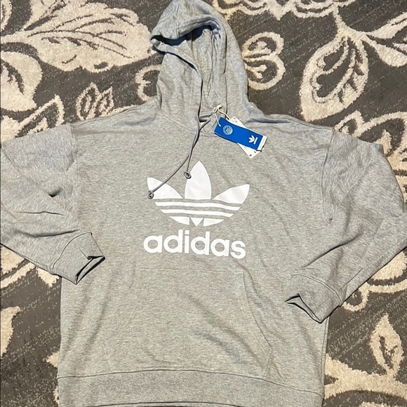 Adidas Gray Trefoil Logo Sweatshirt - Picture 1 of 4